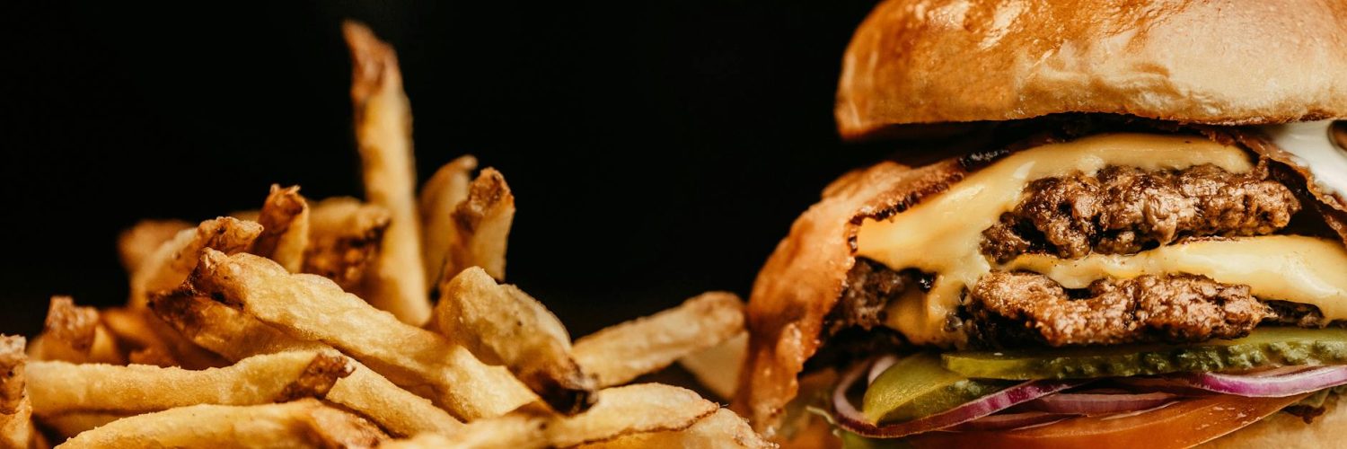 hamburger and fries photo